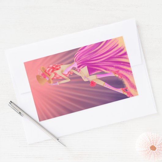 "Harmony in Stardust" Eine glamouröse Steampunkkön Rechteckiger Aufkleber (Umschlag)