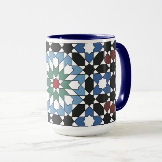 Harmony in Tiles – Moroccan Geometric Mug Tasse (VorderseiteRechts)
