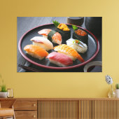Harmony of Sushi on a Traditional Black Plate - C Leinwanddruck (Insitu (Wohnzimmer))