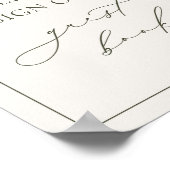 HARMONY Olive Green Guest Book Sign Poster (Ecke)