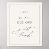 HARMONY Olive Green Guest Book Sign Poster (Vorne)