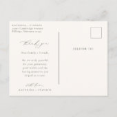 HARMONY Olive Green Script Wedding Foto Vielen Dan Postkarte (Rückseite)