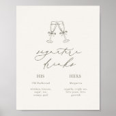 HARMONY Olive Green Signature Drinks Hochzeit Poster (Vorne)