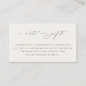 HARMONY Olive Green Wedding A Note on Gifts Begleitkarte (Vorderseite)