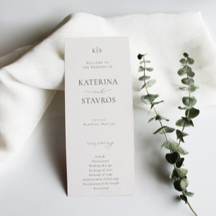 HARMONY Olive Green Wedding Programm