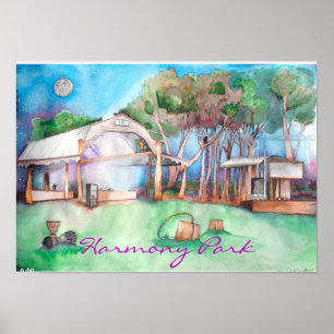 Harmony Park bei Nacht Poster