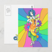 "Harmony" Rainbow Blume Kinderfee Postkarte (Vorne/Hinten)