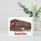 Harmony Route Eisenbahnwagen Postkarte (Stehend Vorderseite)