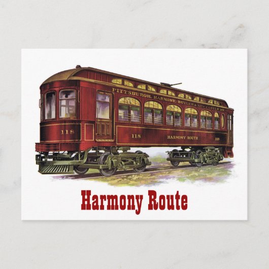 Harmony Route Eisenbahnwagen Postkarte (Vorderseite)