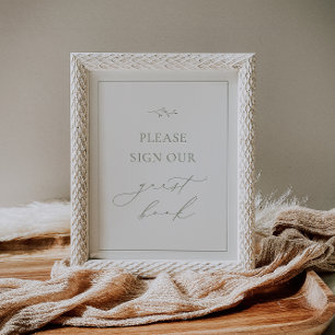 HARMONY Sage Green Guest Book Sign Poster