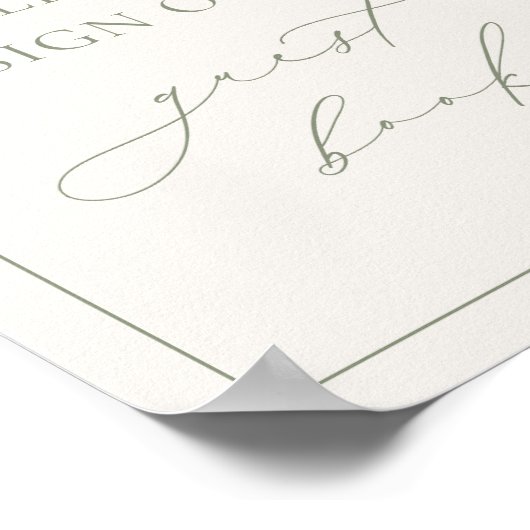 HARMONY Sage Green Guest Book Sign Poster (Ecke)