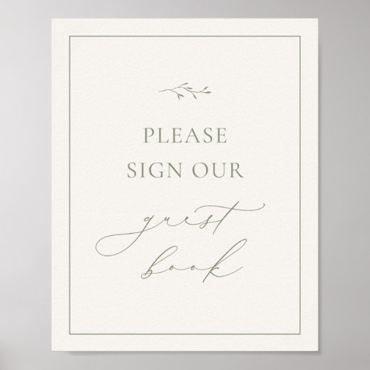 HARMONY Sage Green Guest Book Sign Poster (Vorne)