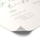 HARMONY Sage Green Signature Drinks Hochzeit Poster (Ecke)