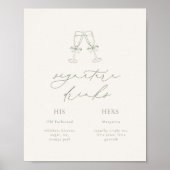HARMONY Sage Green Signature Drinks Hochzeit Poster (Vorne)