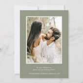 HARMONY Sage Green Wedding Foto Save The Date (Rückseite)