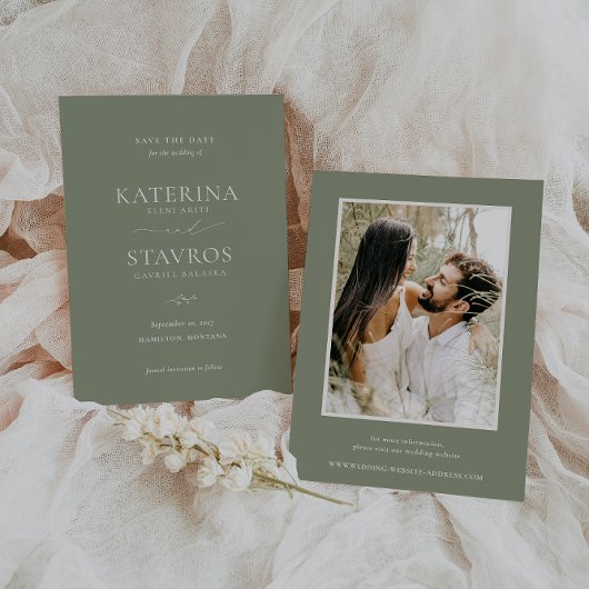 HARMONY Sage Green Wedding Foto Save The Date