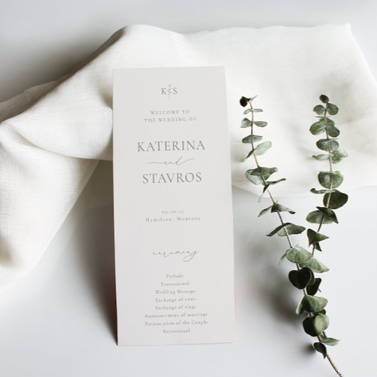 HARMONY Sage Green Wedding Programm