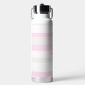 Harmony Stripes Horizontal Lines Grey Pink White Trinkflasche (Vorderseite)