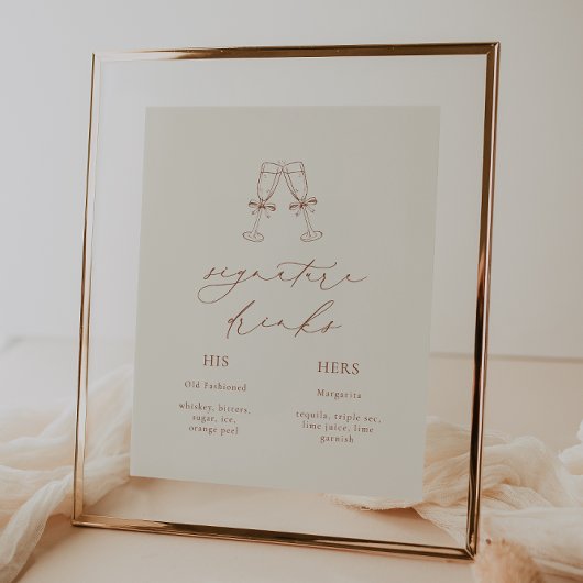 HARMONY Terracotta Signature Drinks Hochzeit Poster