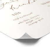 HARMONY Terracotta Signature Drinks Hochzeit Poster (Ecke)