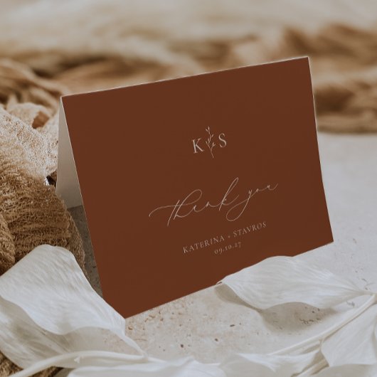 HARMONY Terracotta Wedding Foto Dankeskarte