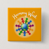 Harmony Week | Square Abzeichen Button (Vorderseite)