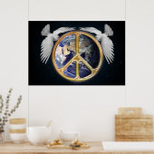 Harmony World Peace Globe World Earth Dove Poster (Küche)