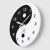 Harmony Yin Yang Monogram Wall Clock Große Wanduhr (Winkel)