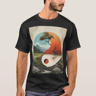 "Harmony's Embrace: Yin-Yang Surrealismus T - Shir T-Shirt