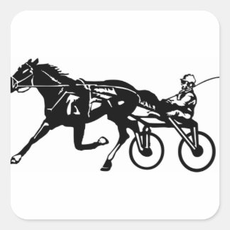 Harness Horse Racing Quadratischer Aufkleber
