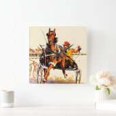 Harness Race Quadratische Wanduhr (Zuhause)