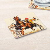 Harness Race Rechteckiger Pappuntersetzer (angewinkelt)