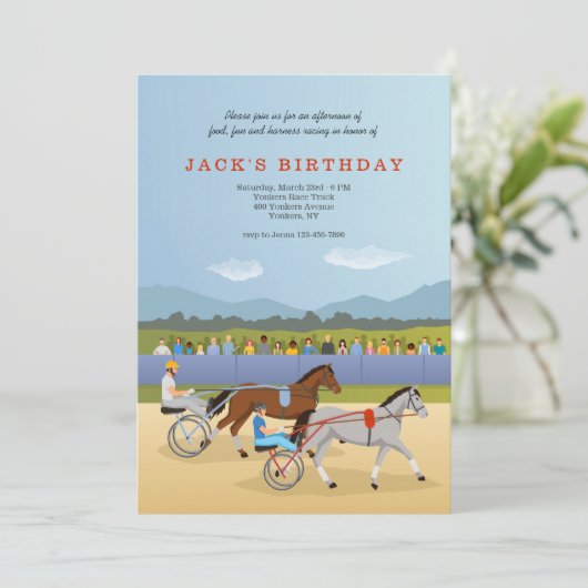 Harness Racing Einladung (Stehend Vorderseite)