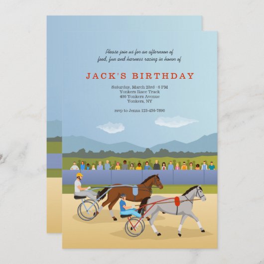 Harness Racing Einladung (Vorne/Hinten)