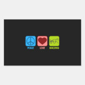 Harness Racing Peace Liebe Rechteckiger Aufkleber (Vorderseite)