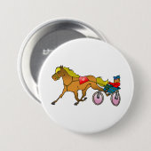 Harness Racing Pferd und Fahrer Button (Vorne & Hinten)