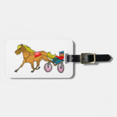 Harness Racing Pferd und Fahrer Gepäckanhänger (Vorderseite horizontal)
