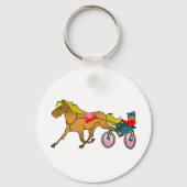 Harness Racing Pferd und Fahrer Schlüsselanhänger (Rückseite)
