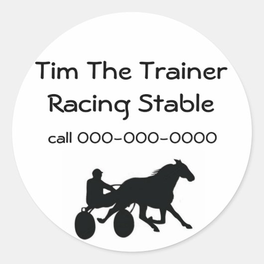 Harness Racing-Standardlogo Runder Aufkleber (Vorderseite)