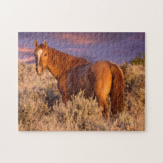 Harney County Wildpferd steht wachsam Puzzle (Horizontal)