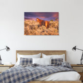 Harney Landkreis Wild Pferd steht Alarm Leinwanddruck (Insitu (Schlafzimmer))