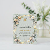 Harngelbe Blütenblätter Gold Einladung zum Geburts (Stehend Vorderseite)