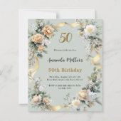 Harngelbe Blütenblätter Gold Einladung zum Geburts (Vorderseite)