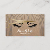 Harnsteine Gold-Schere & Girl Rustic Kraft Visitenkarte (Vorderseite)