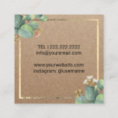 Harnsteine Gold Schere Rustikale Foliage Kraft Quadratische Visitenkarte (Rückseite)