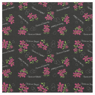 Harnstoff Feminine Blume Schwarz Stoff