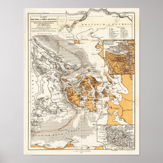 Haro Straiit Vancouver Island Petermann 1873 Poster (Vorne)