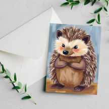 Harold der Igel | Süße Tier-Wasserfarbenkarte