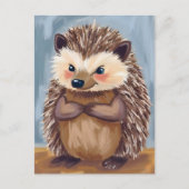 Harold der Igel | Süßes Tier Wasserfarbe Postkarte (Vorderseite)