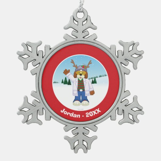 Harold J. "Goober" Hausenfeffer jr. Schneeflocken Zinn-Ornament (Vorderseite)